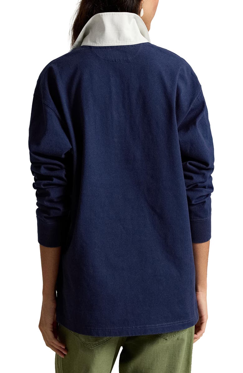 Polo Ralph Lauren Oversize Rugby Cotton Polo, Alternate, color, Eastside Royal