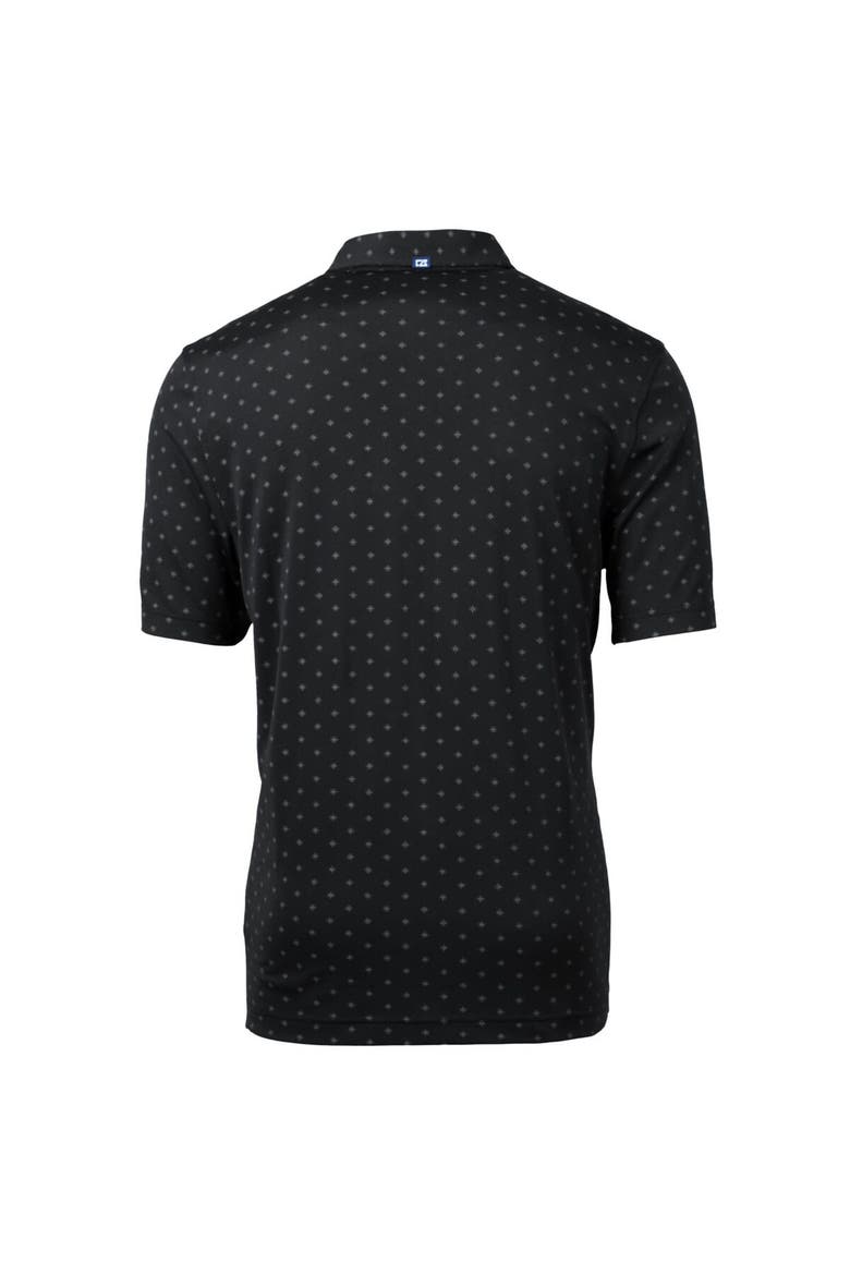 Men's Cutter & Buck  Black Ivy League DryTec Virtue Eco Pique Tile Print Recycled Polo, Alternate, color, Black