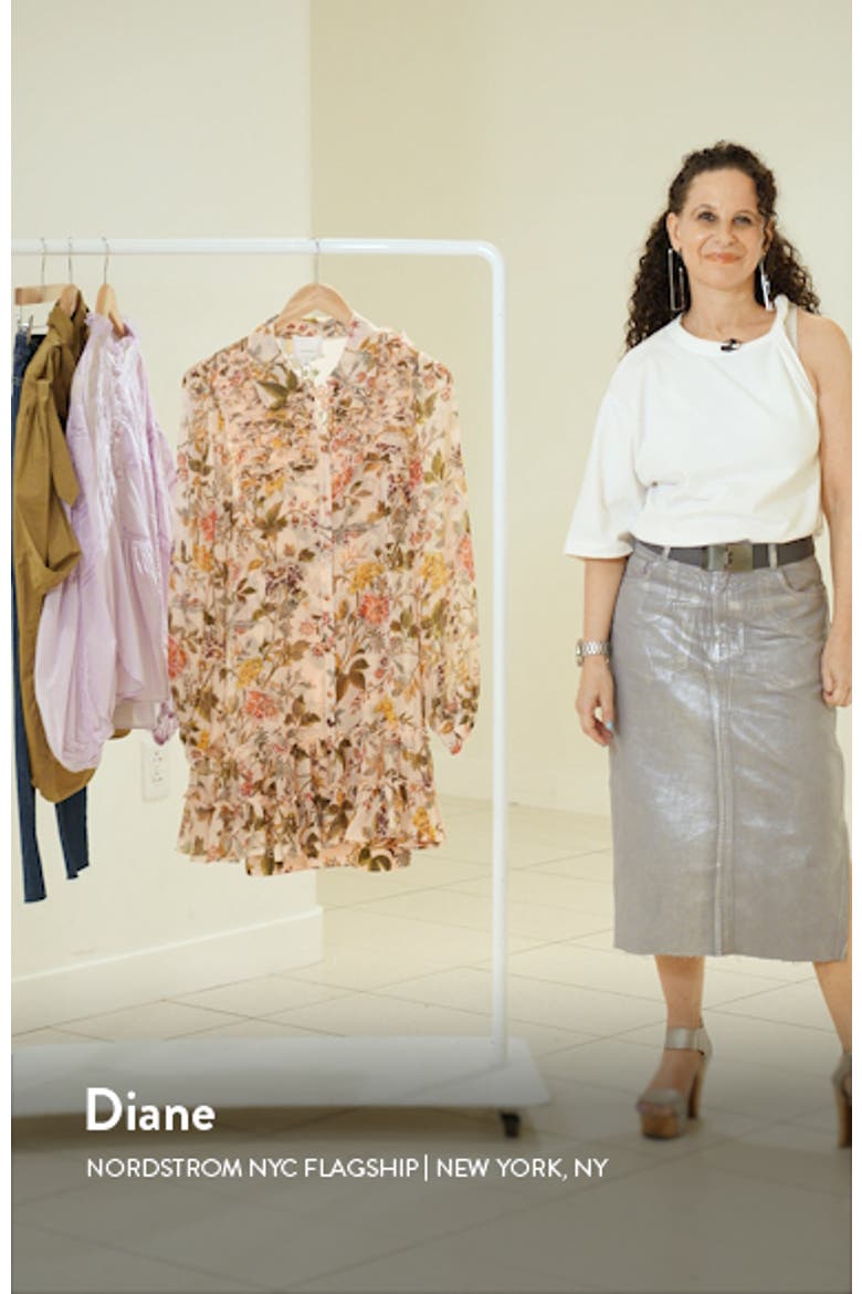 Barnes Floral Long Sleeve Mini Shirtdress video