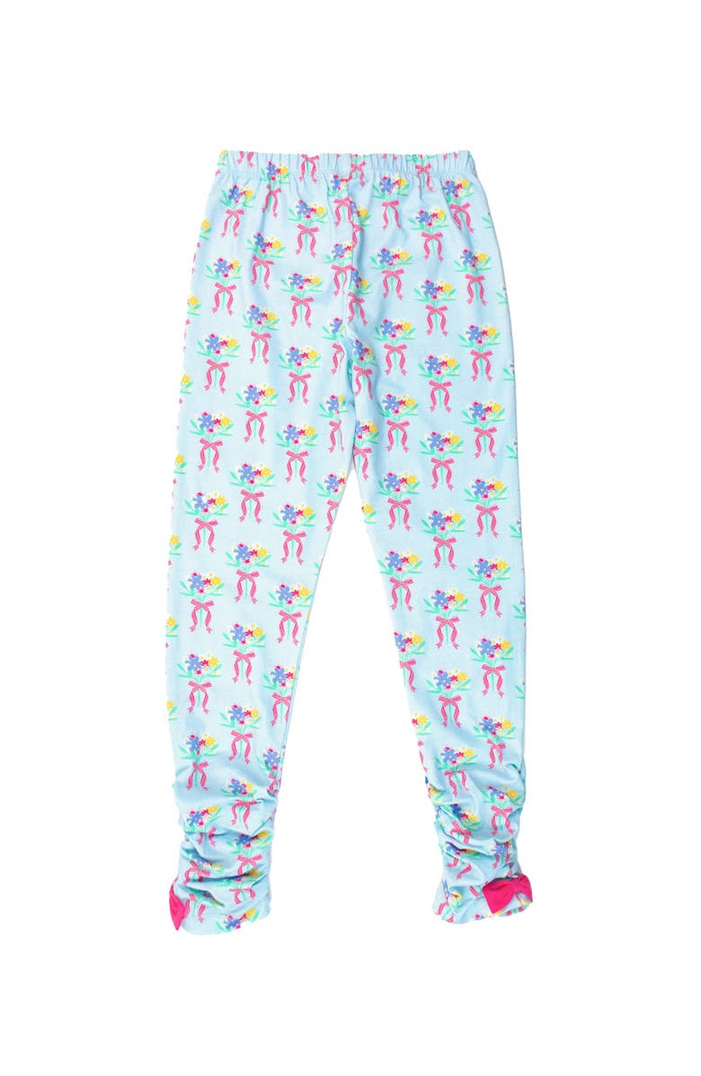 RuffleButts Girls Ruched Bow Leggings, Main, color, 