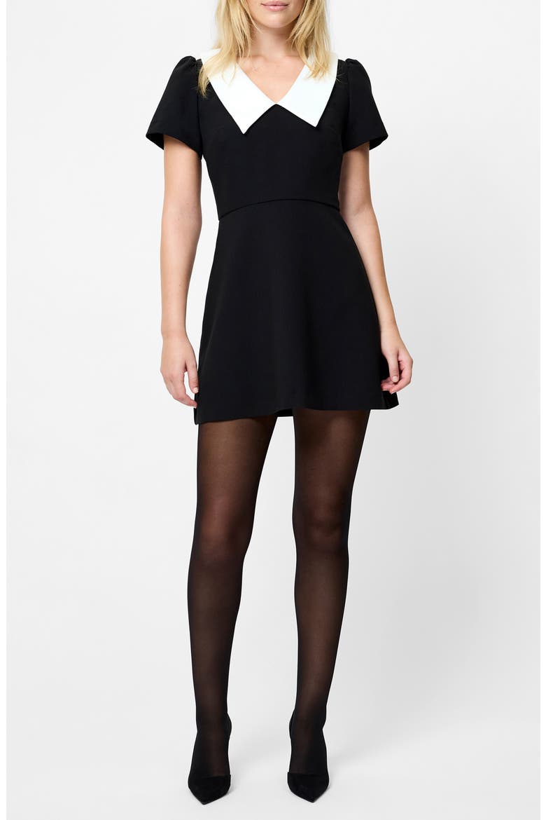 Azra Collared Minidress, Main, color, BLACK-WHITE