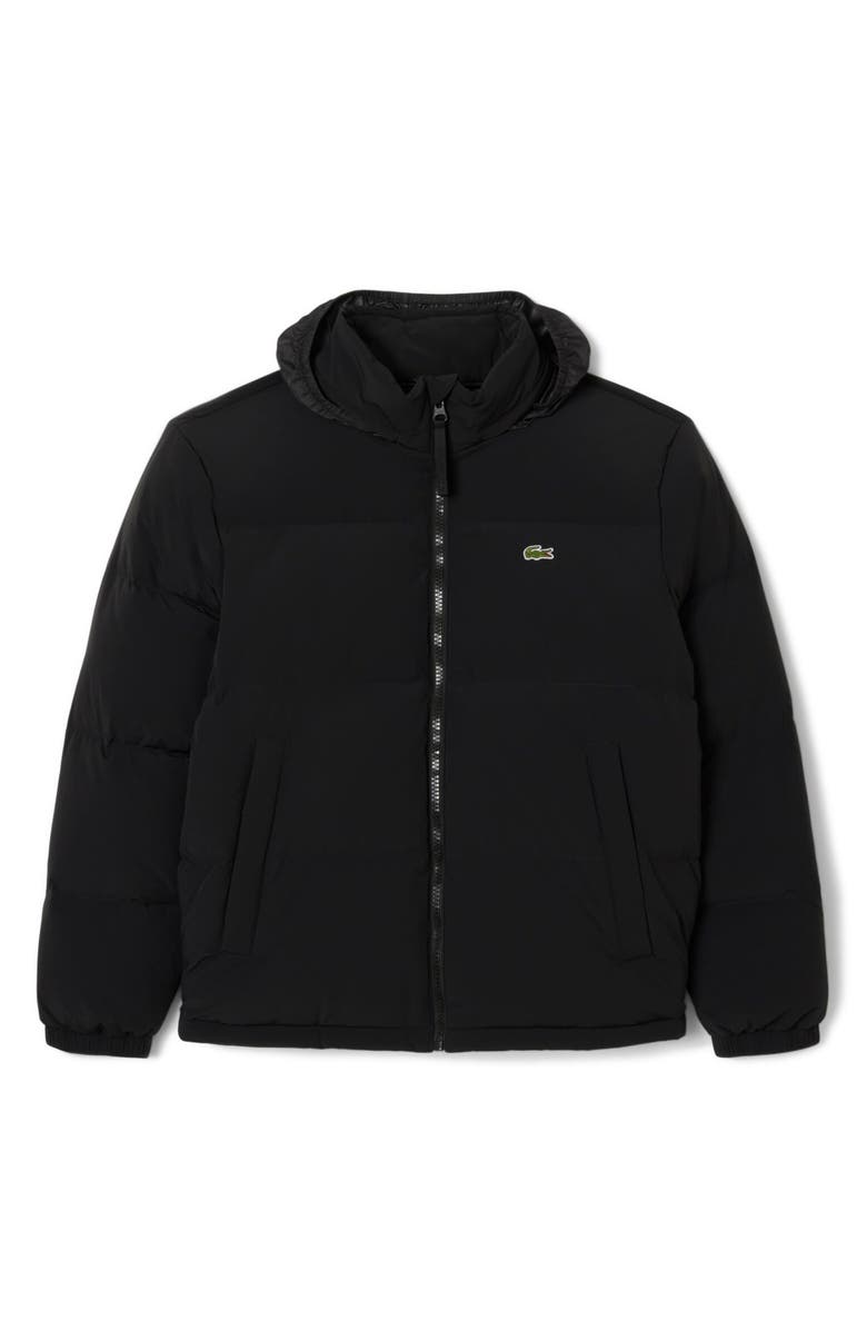 Lacoste Water Repellent Down Puffer Jacket, Main, color, 031 Black