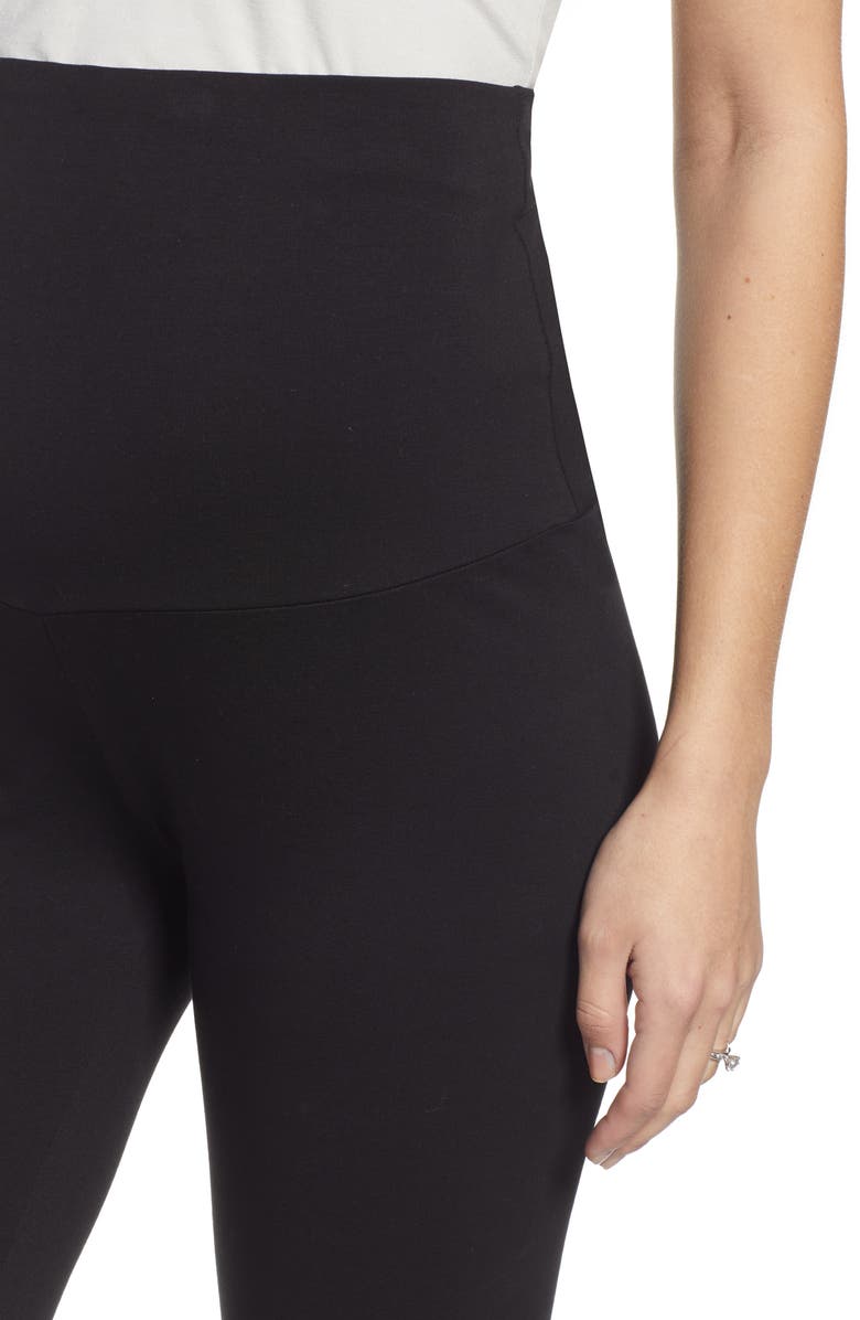 Angel Maternity 2-Pack Belly Support Maternity 7/8 Leggings, Alternate, color, Black