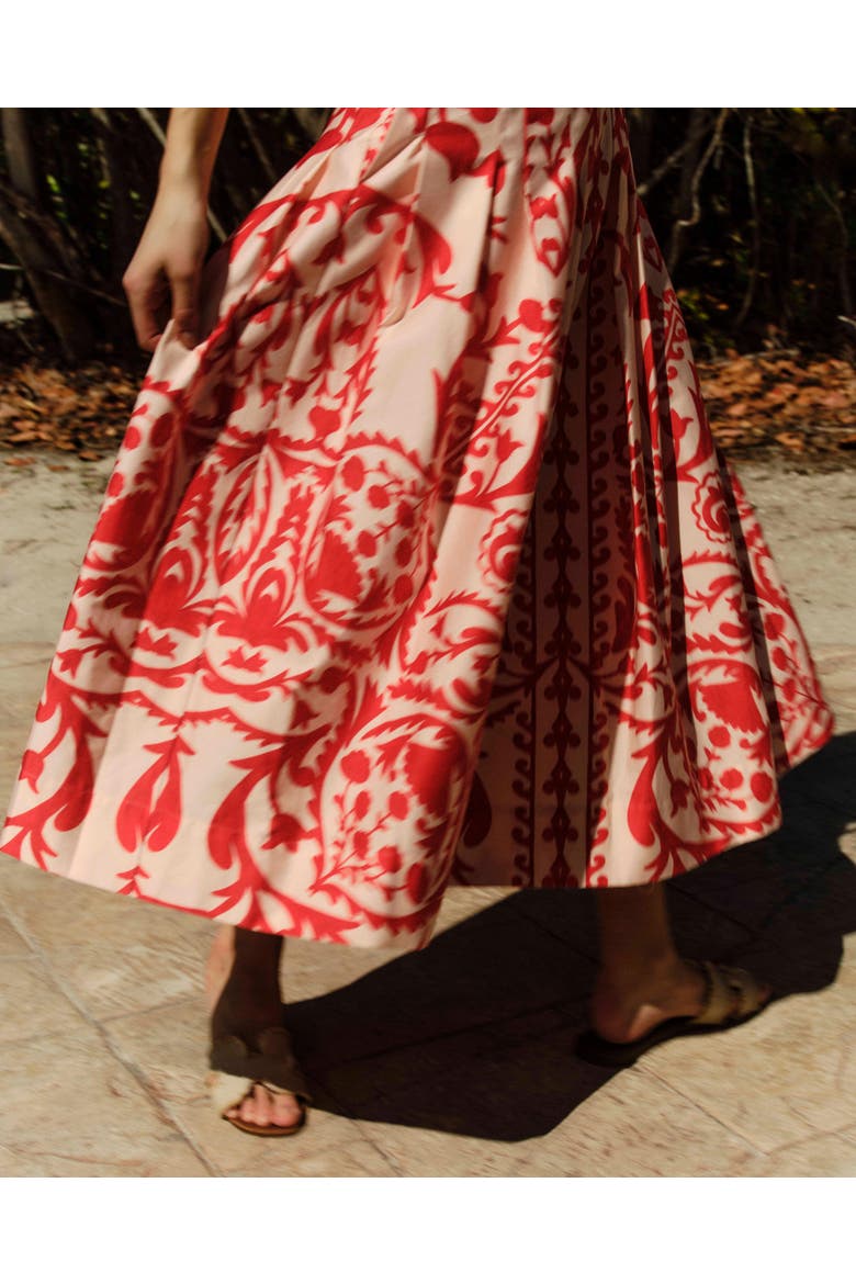 Ingrid Printed Midi Dress, Alternate, color, Poppy