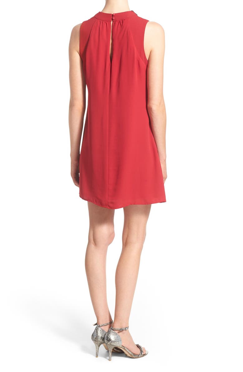 Speechless Beaded Neck Sleeveless Shift Dress, Alternate, color, 