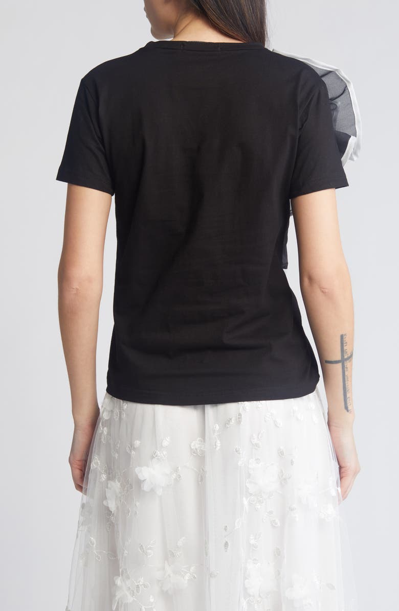 NIKKI LUND Florence 3D Flower T-Shirt, Alternate, color, Black