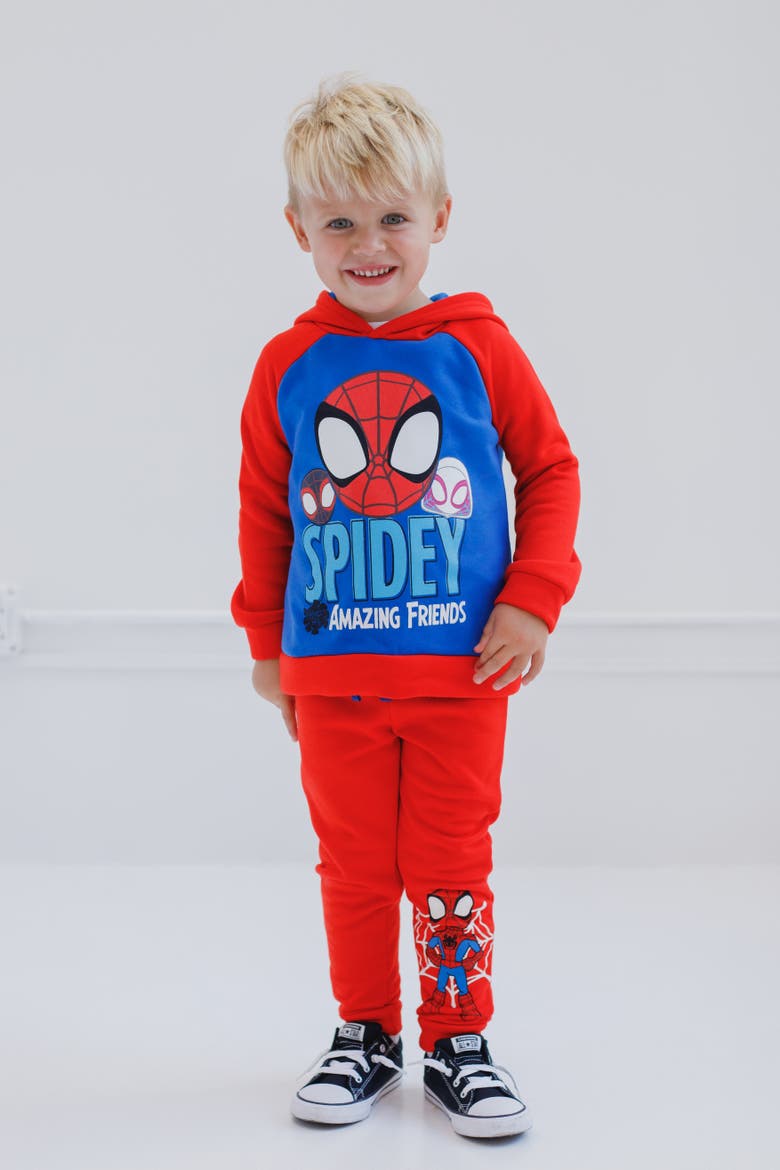 Spidey and His Amazing Friends 2-Piece Fleece Hoodie and Pants Set, Alternate, color, Spider Man Red Blue