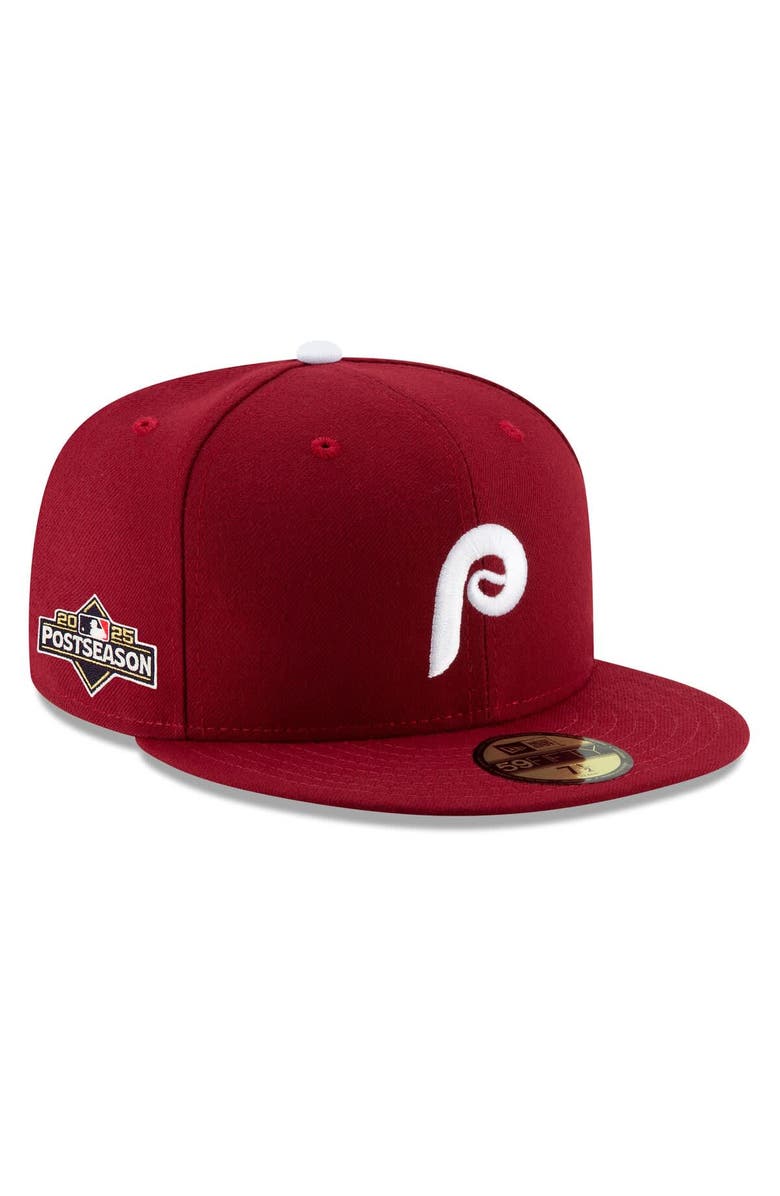 New Era Men's New Era  Red Philadelphia Phillies 2025 MLB Postseason Side Patch 59FIFTY Fitted Hat, Main, color, 