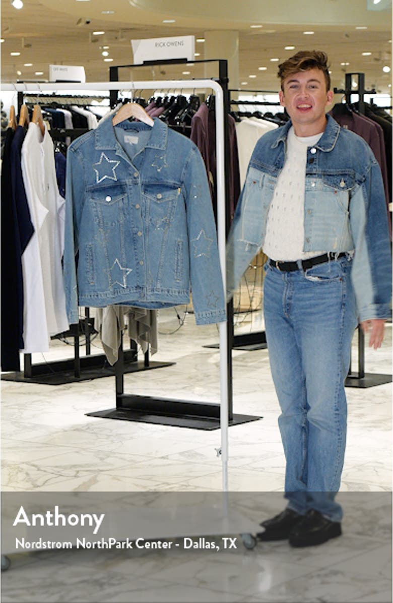 Grove Embellished Boyfriend Trucker Denim Jacket, sales video thumbnail