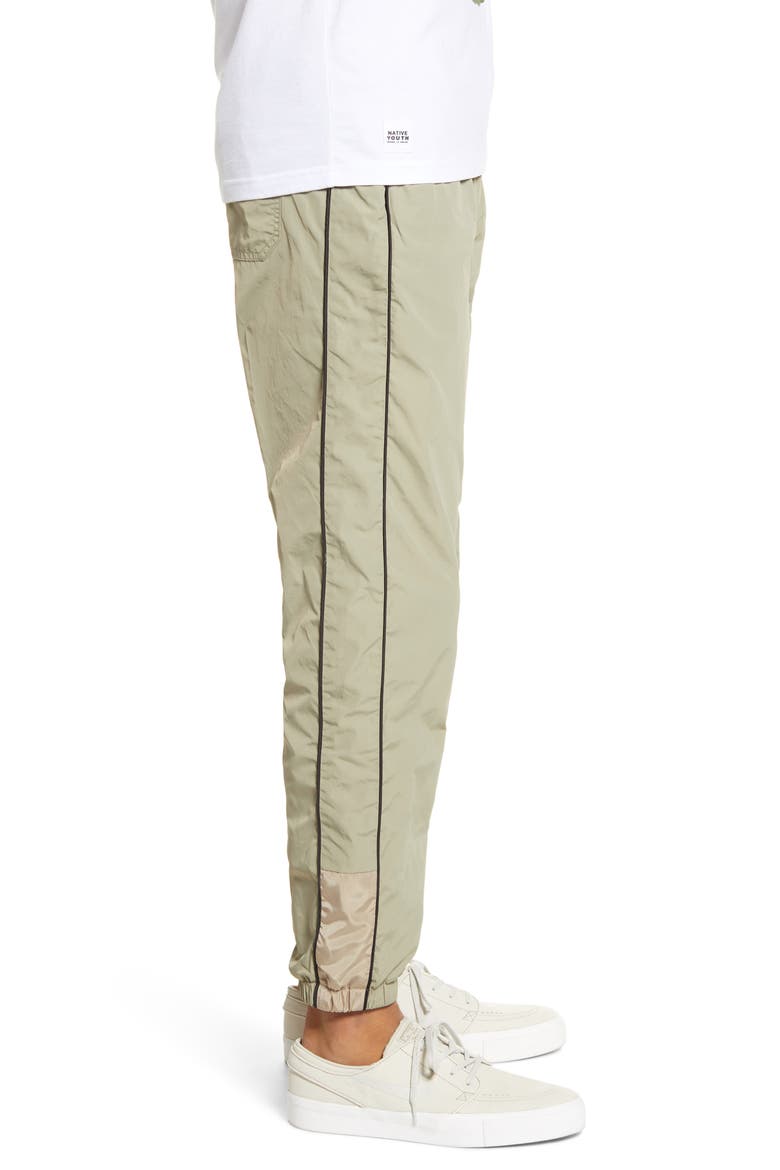 Nylon Track Pants, Alternate, color, KHAKI