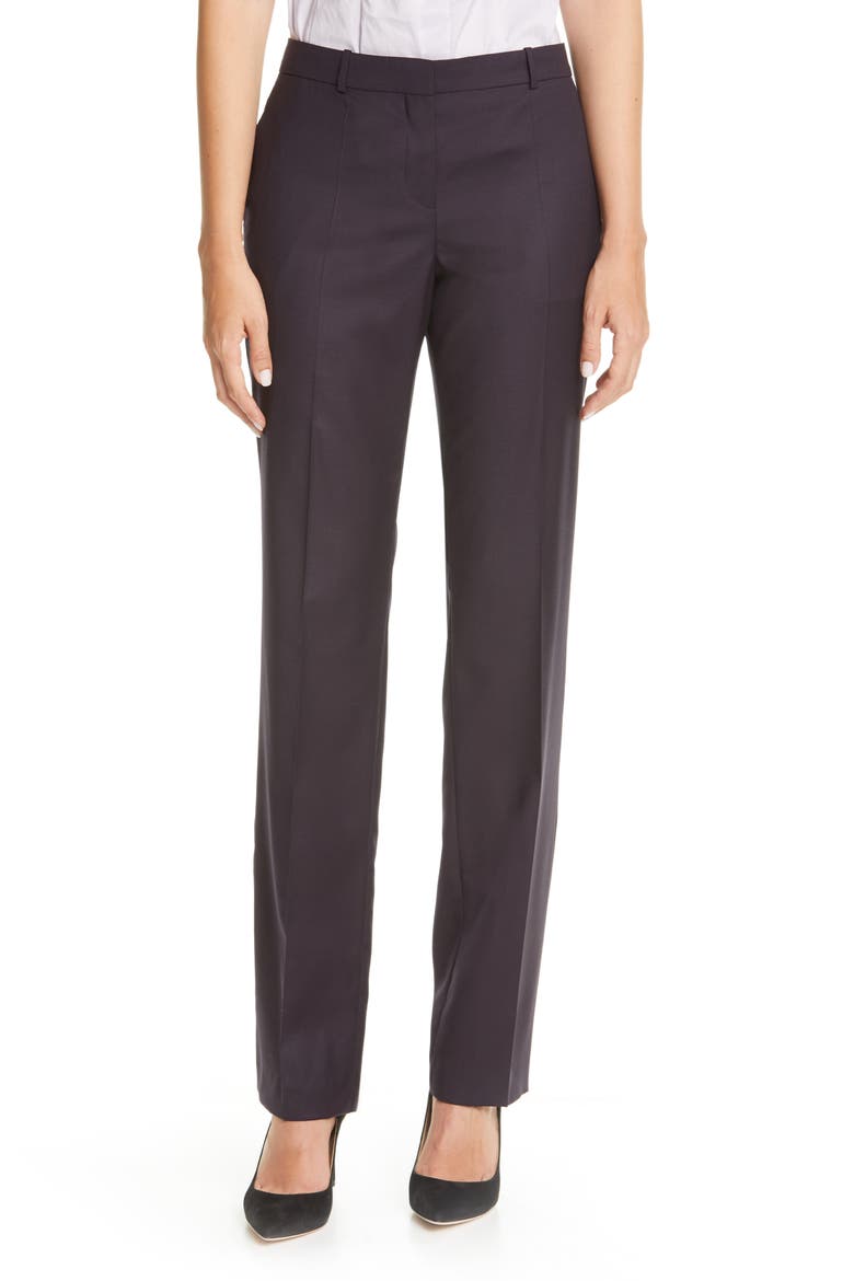 Tamea Mini Houndstooth Trousers, Main, color, GRAPE MINI HOUNDSTOOTH