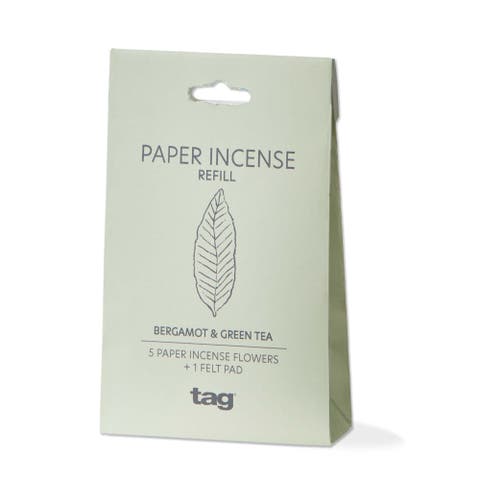 Bergamot Green Tea Paper Incense Refills Set of Five Ivory