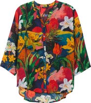 APNY Mandarin Collar Three-Quarter Sleeve Shirt