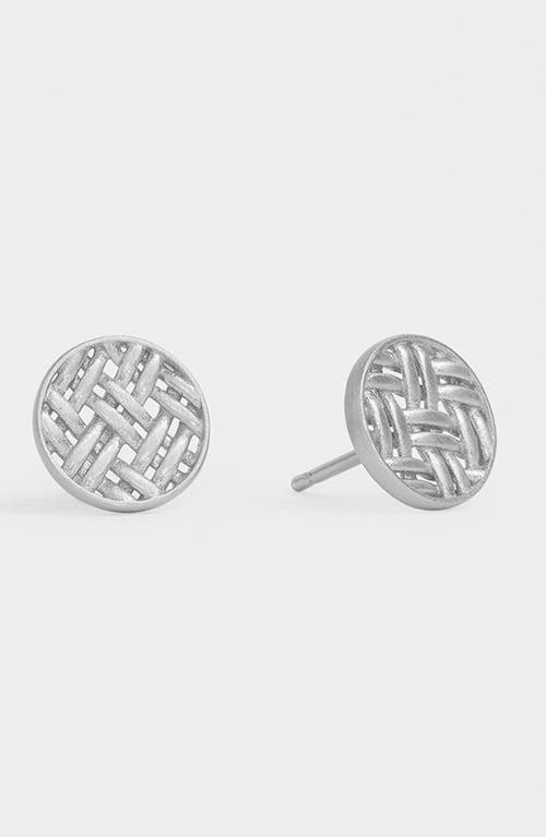 Dean Davidson Cinta Woven Stud Earrings In Gray