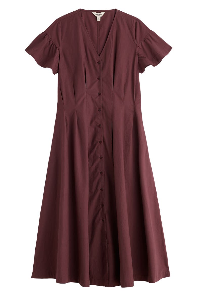 Kerthen Woods Organic Cotton Button-Up Midi Dress, Alternate, color, CACAO
