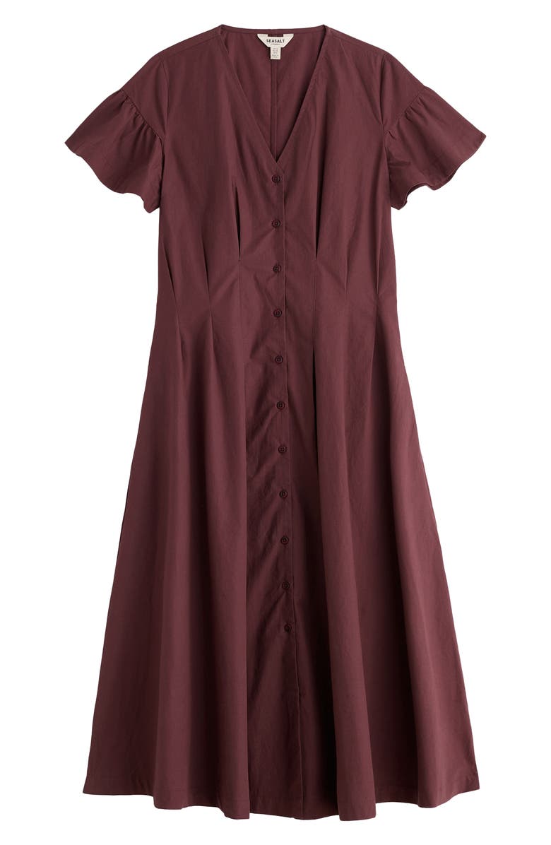 Seasalt Cornwall Kerthen Woods Organic Cotton Button-Up Midi Dress, Alternate, color, Cacao