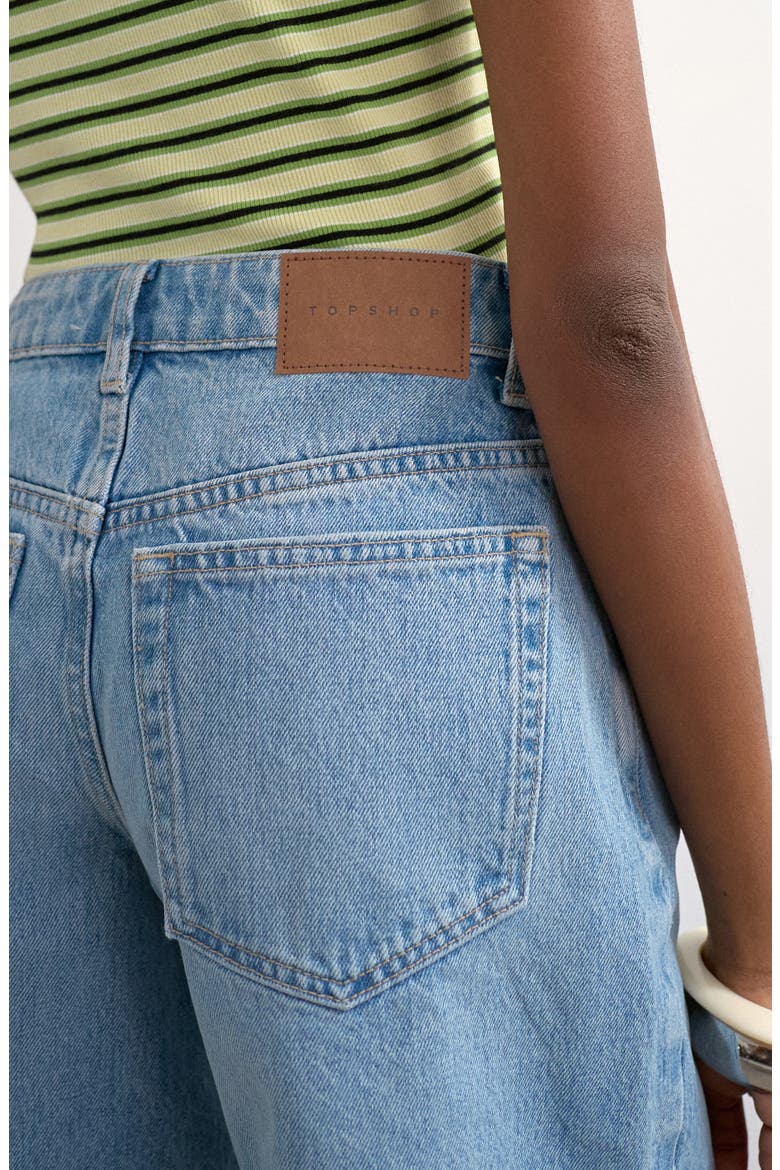 Editor Mid Rise Denim Shorts, Alternate, color, BLUE