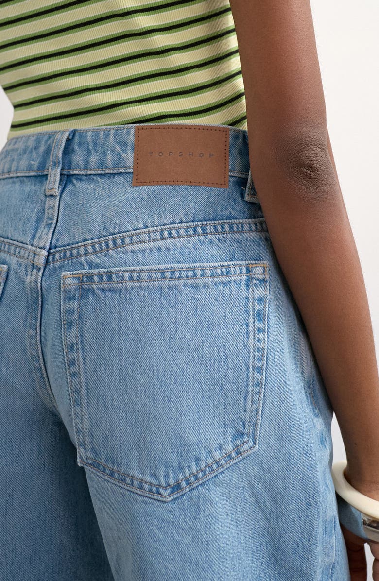 Topshop Editor Mid Rise Denim Shorts, Alternate, color, 