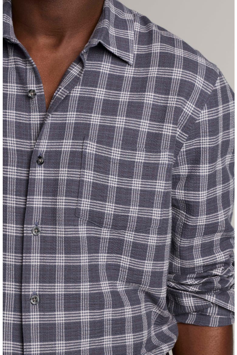 Simmons Plaid Long Sleeve Button Up Shirt, Alternate, color, INK BLUE COMBO