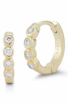 CZ Huggie Hoop Earrings