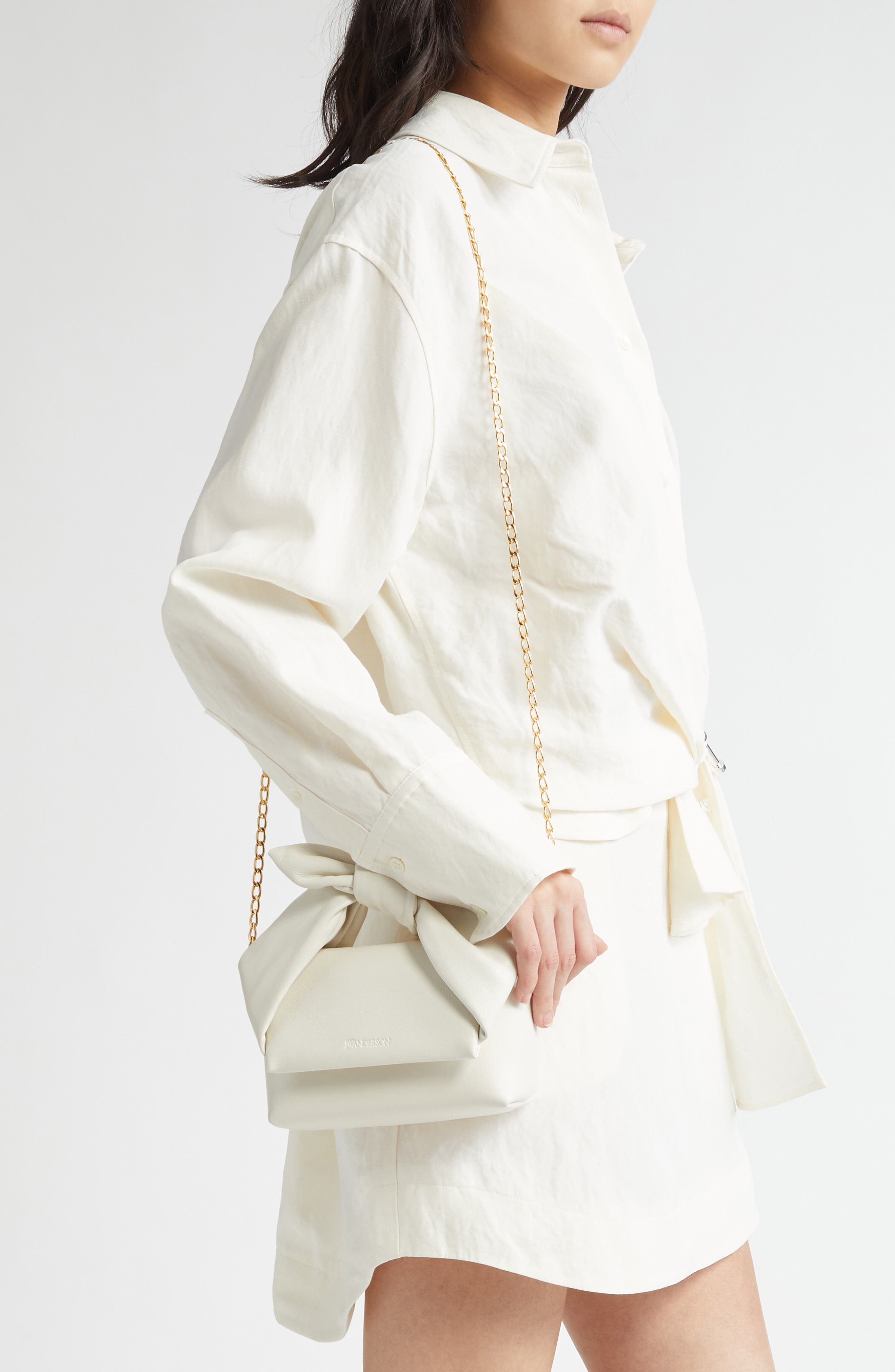 Small Twister Leather Crossbody Bag, Alternate, color, 002 OFF WHITE