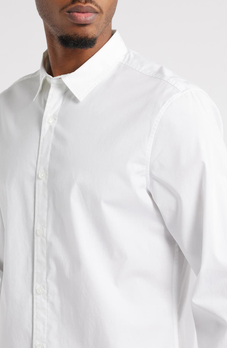 Open Edit Slim Fit Stretch Cotton Button-Up Shirt, Alternate, color, White