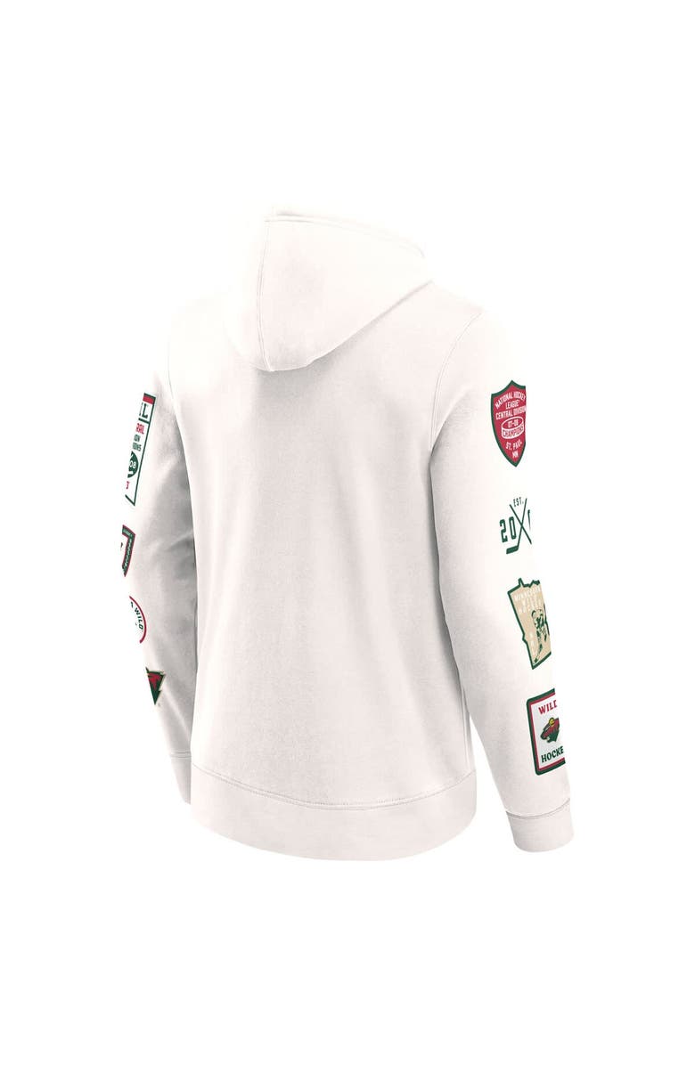 FANATICS Men's Fanatics White Minnesota Wild Letterman Fleece Pullover Hoodie, Alternate, color, 