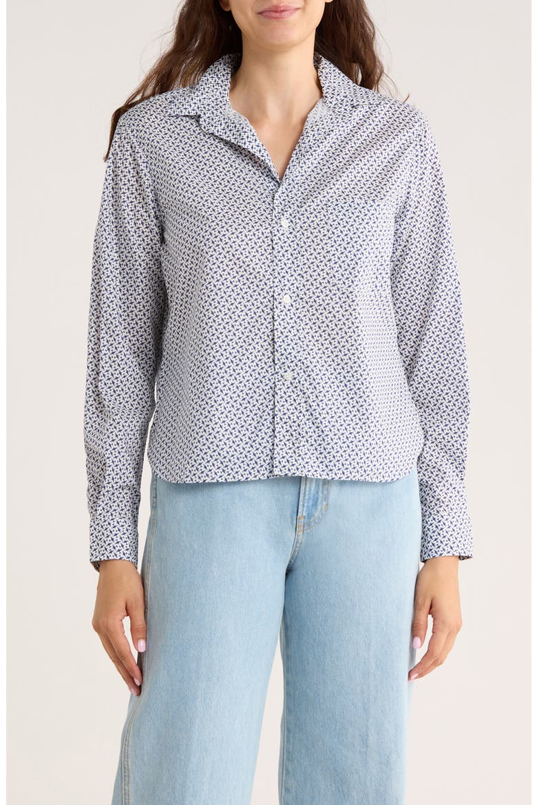 Untuckable Cotton Button-Up Shirt, Main, color, NAVY AIRPLANES