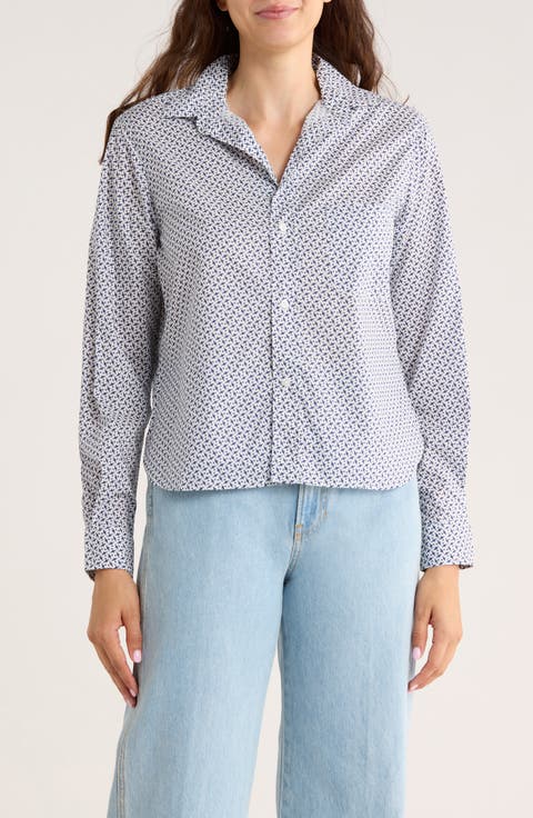Untuckable Cotton Button-Up Shirt