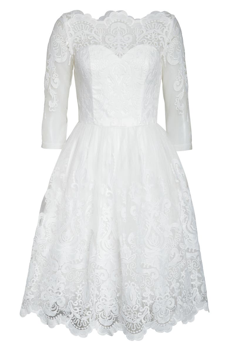 Chi Chi London Flora Embroidered Tulle Cocktail Dress, Alternate, color,