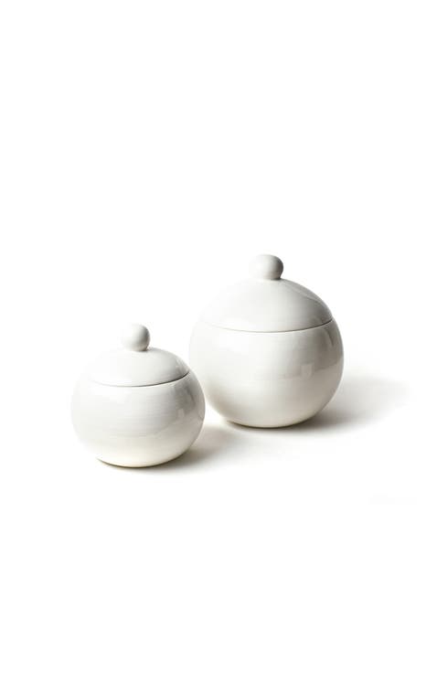 Signature White Round Lollipop Jars with Lid 2 Piece Set