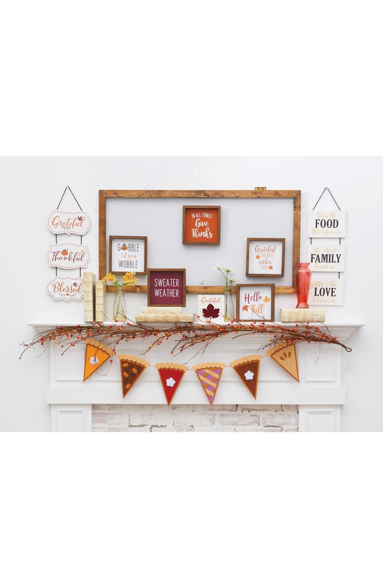 C&F Home "Thankful" Wheat Bundle w/ Bow Cotton Blend Embroidered Accent Throw Pillow 18" x 18", Alternate, color, Brown