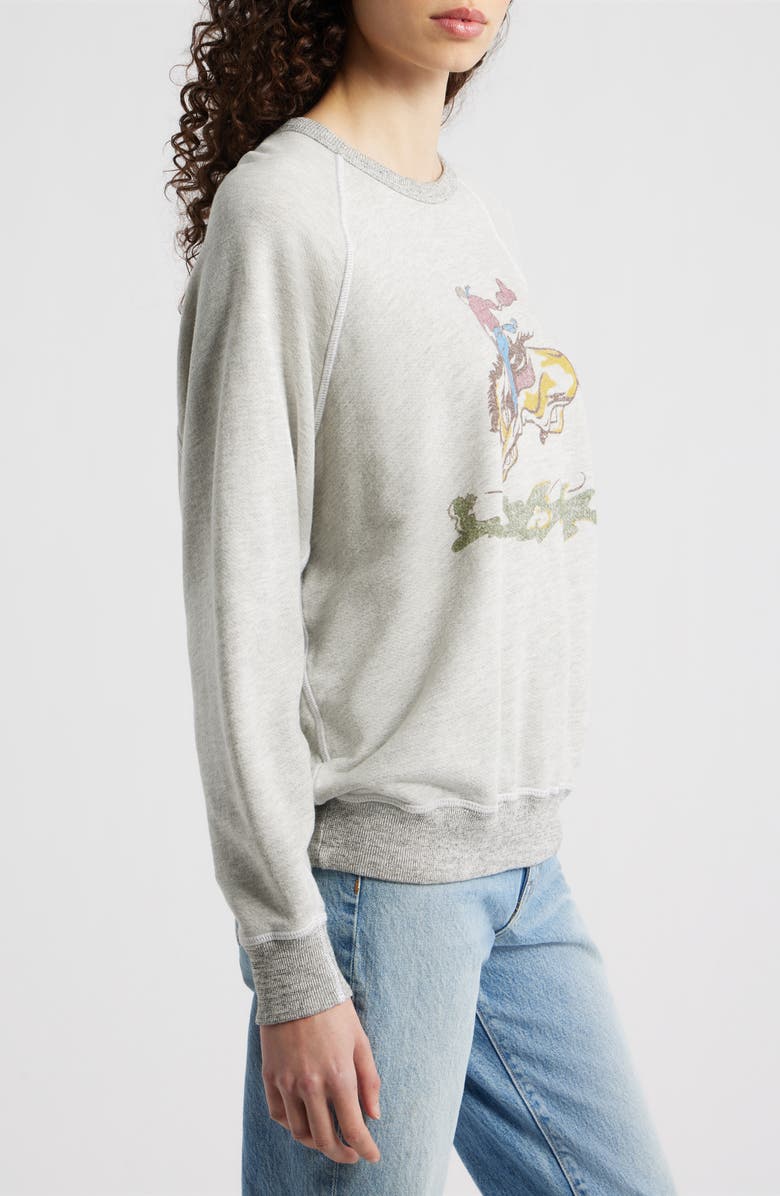 THE GREAT. College Raglan Sleeve Cotton Graphic Sweatshirt, Alternate, color, Soft Heather Grey