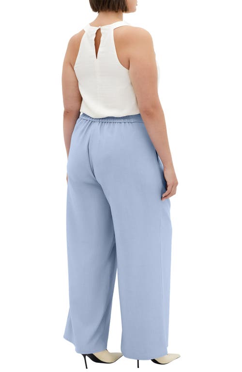 Shop City Chic Tori Front Pleat Wide Leg Pants In Bluebell