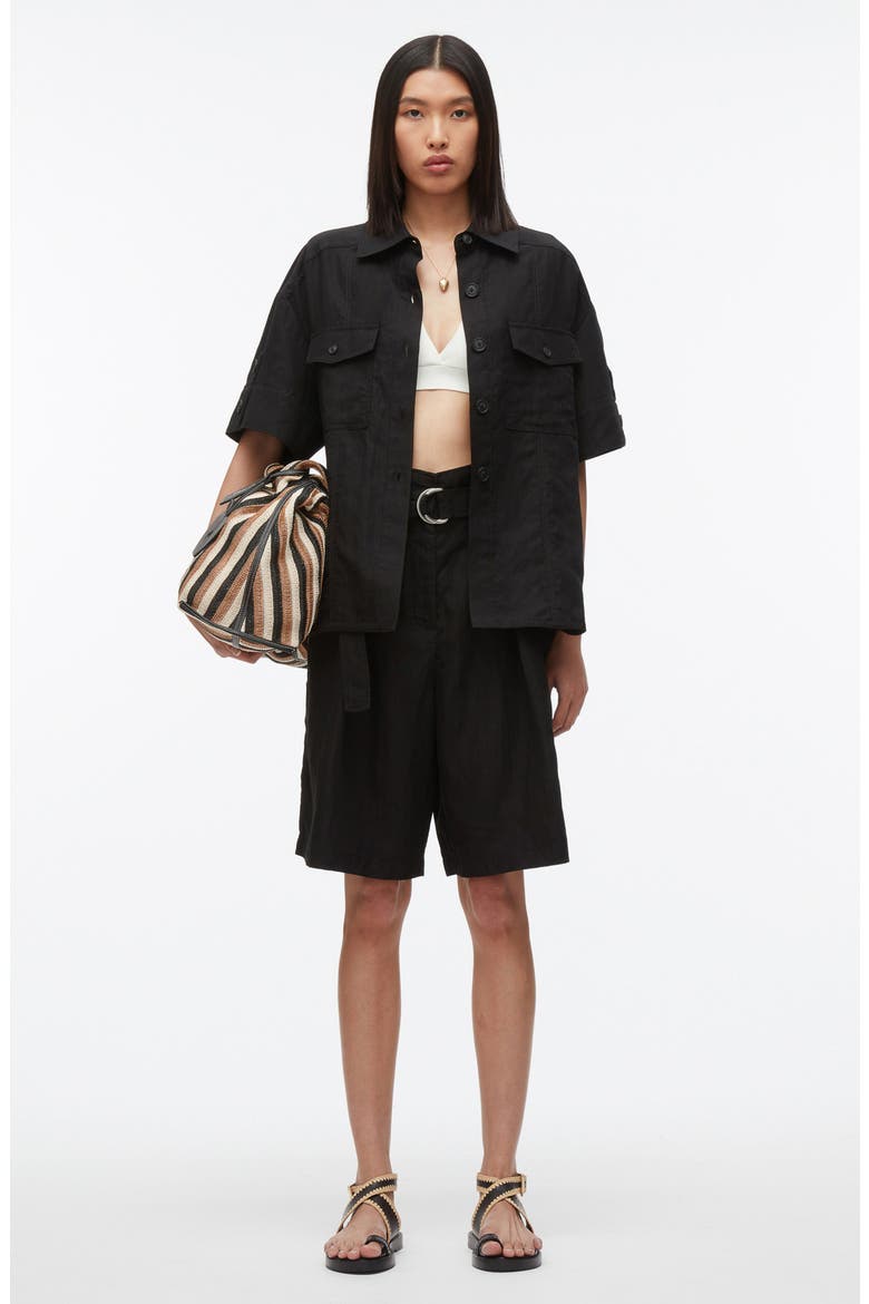 Oversized Camp Shirt, Alternate, color, BLACK