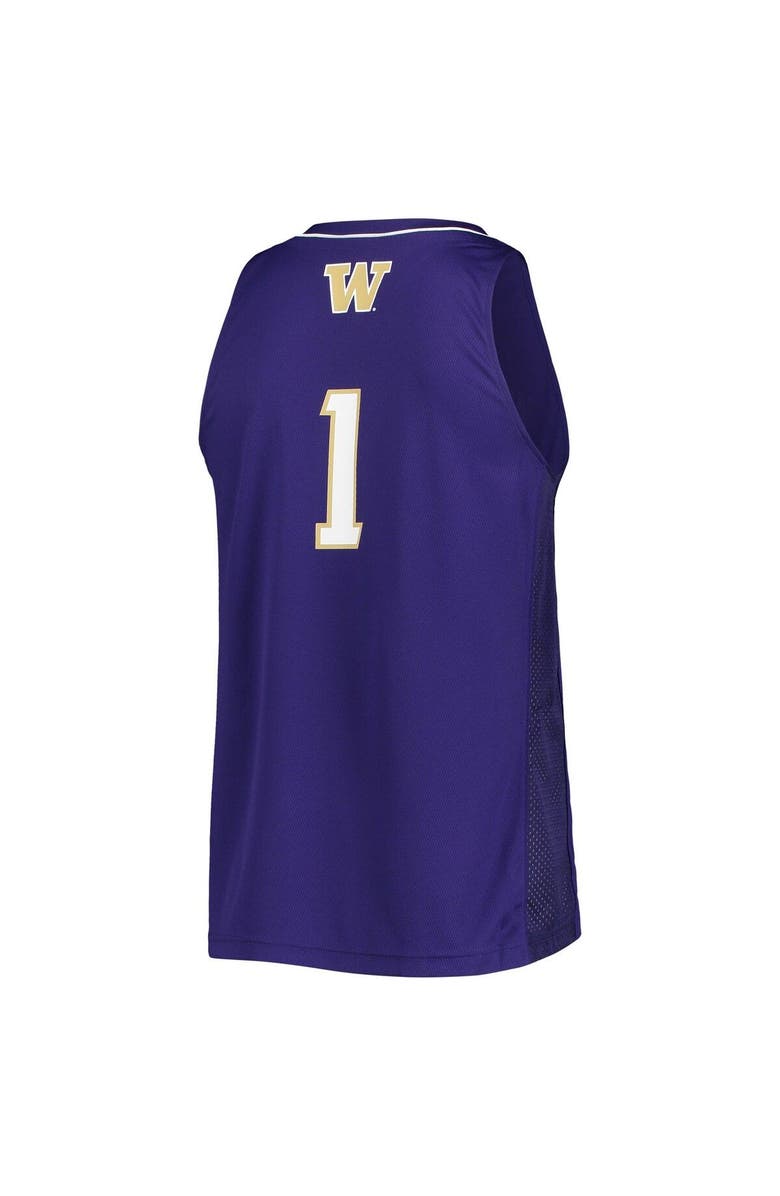 adidas Men's adidas #1 Purple Washington Huskies Team Swingman Basketball Jersey, Alternate, color, Purple
