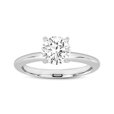 Sabine 14K White Gold Round Cut Lab Grown Diamond Solitaire Engagement Ring - 2 Ct