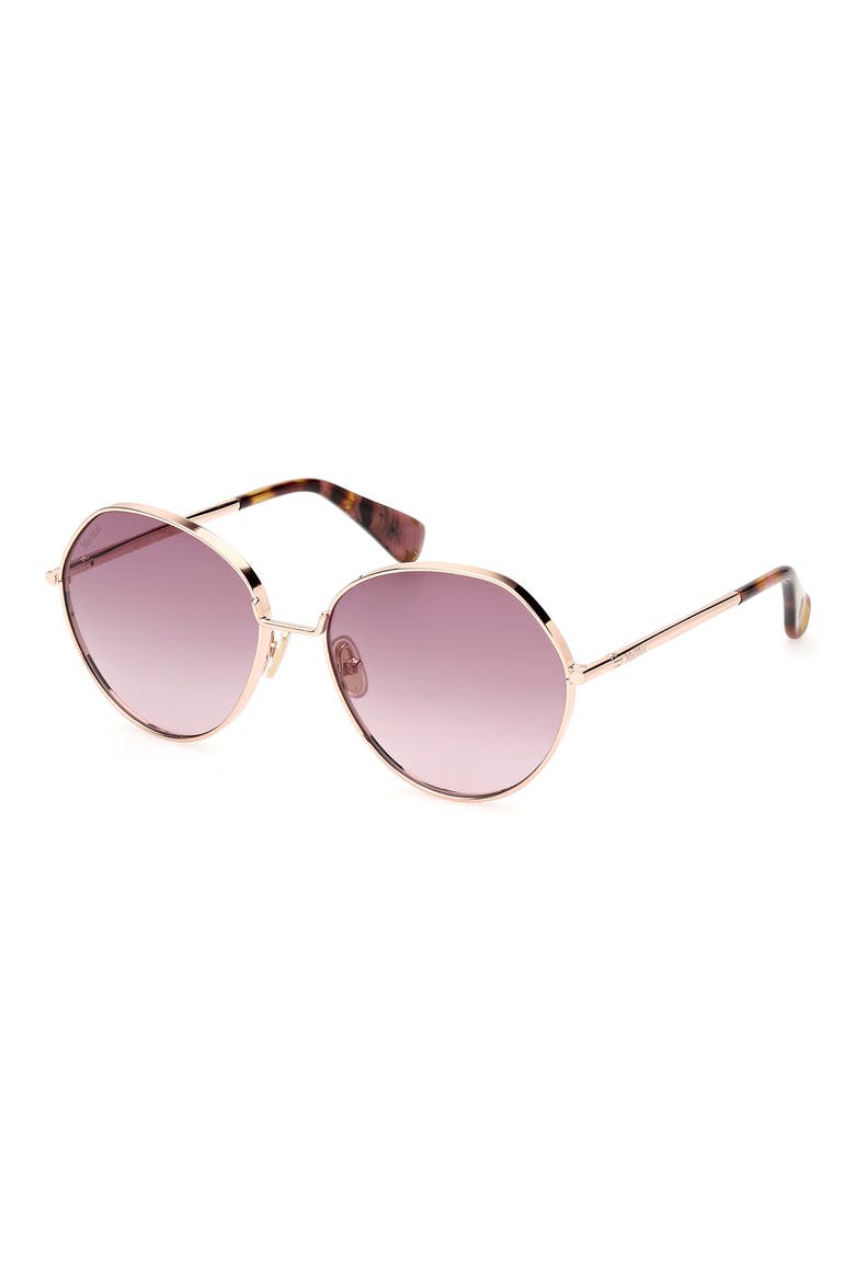 Menton 57mm Round Sunglasses, Alternate, color, SHINY ROSE GOLD / GRADIENT