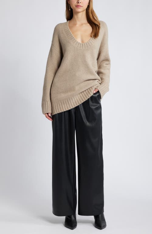 Open Edit Oversize V-neck Sweater In Chia