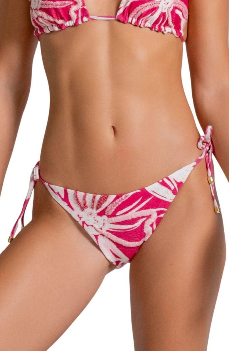 Cosita Linda Beaded Embroidered American Fit Side Tie Bikini Bottoms, Main, color, 