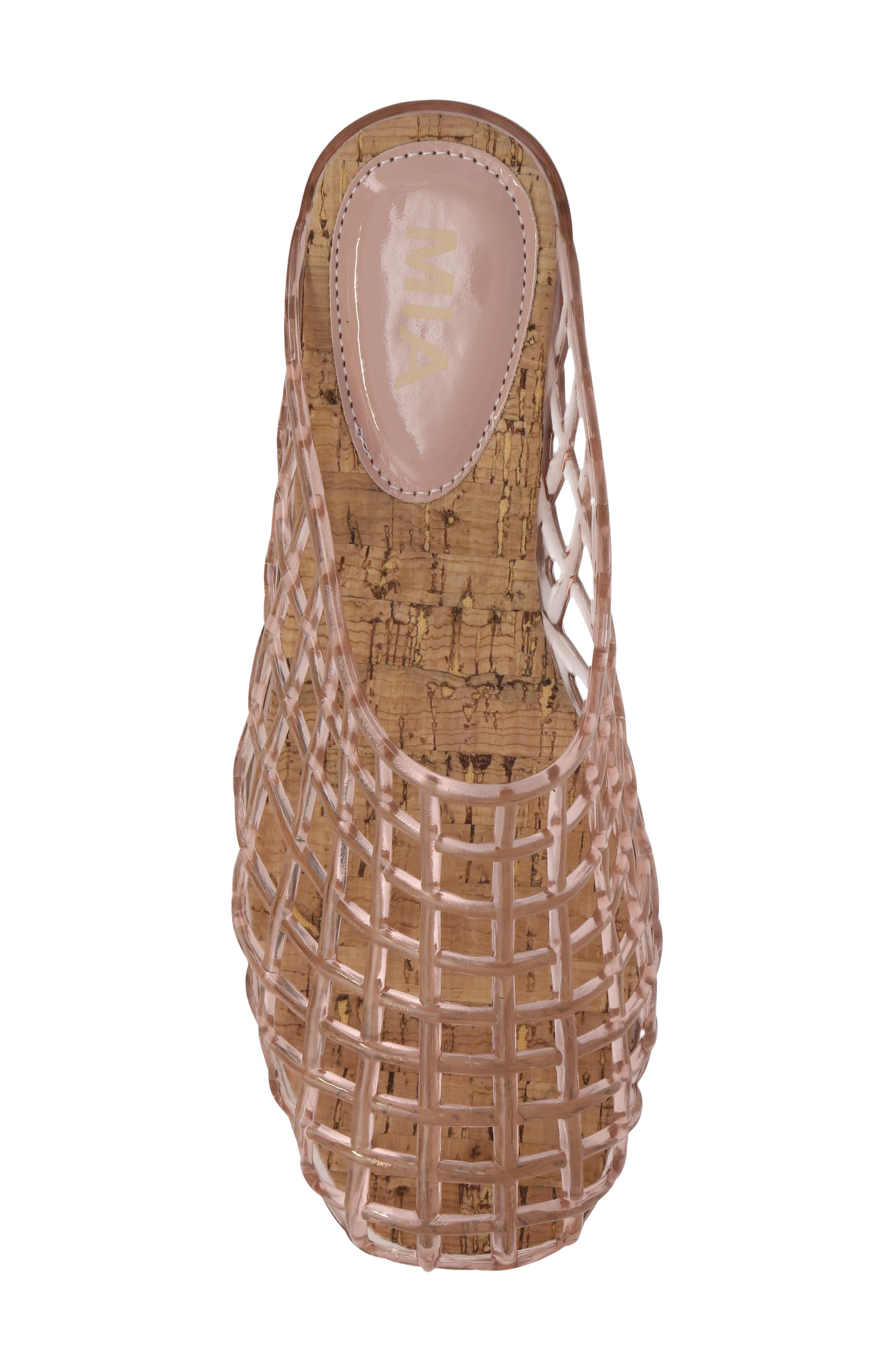 Sophie Clear Woven Mule, Alternate, color, ROSE PVC