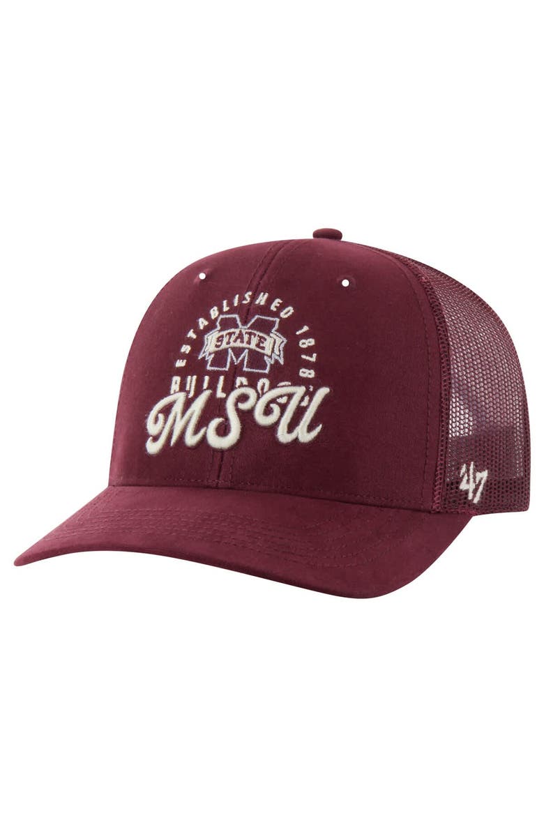 '47 Men's '47 Maroon Mississippi State Bulldogs Pitstop Trucker Adjustable Hat, Main, color, Maroon