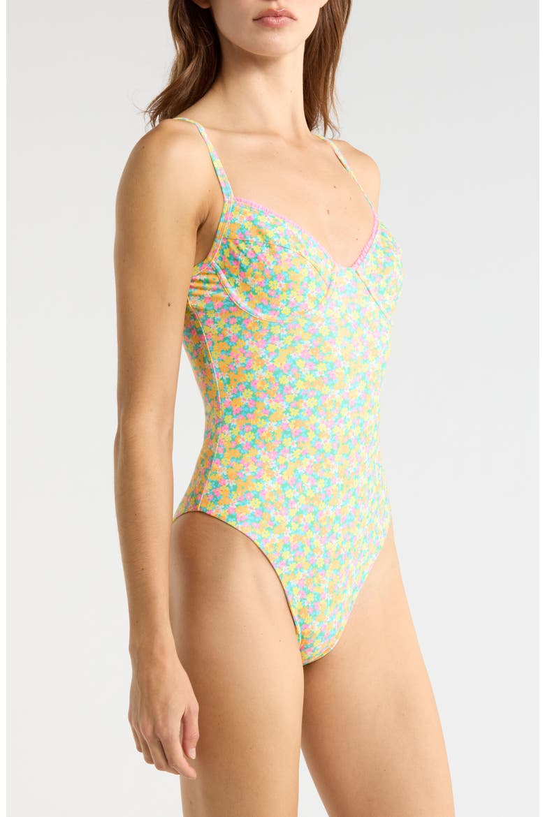Ruffle Underwire One-Piece Swimsuit, Alternate, color, HULA HONEY