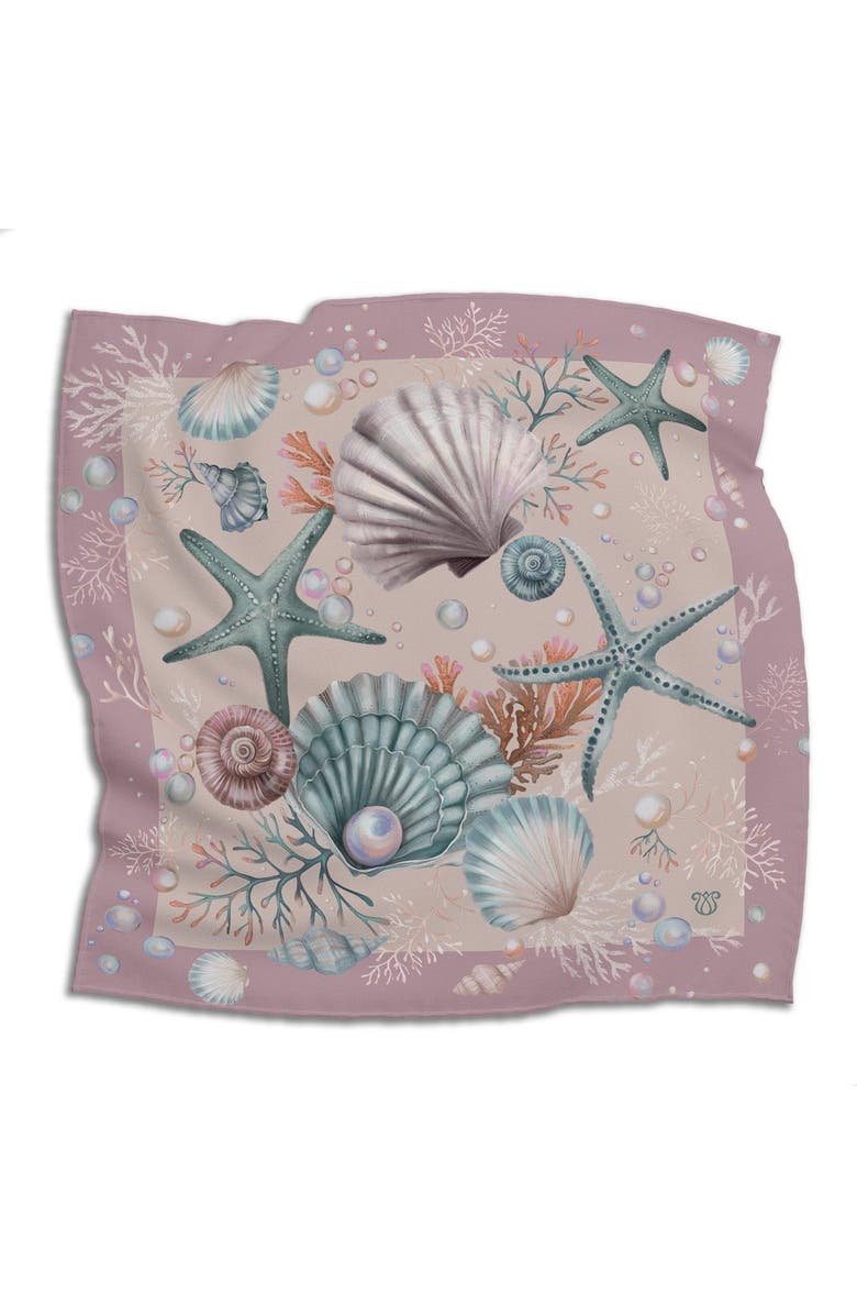Silk&Soul Shells And Pearls Scarf, Alternate, color, Peach