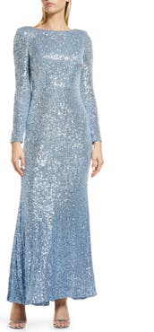 Eliza J Social Sequin Long Sleeve Gown