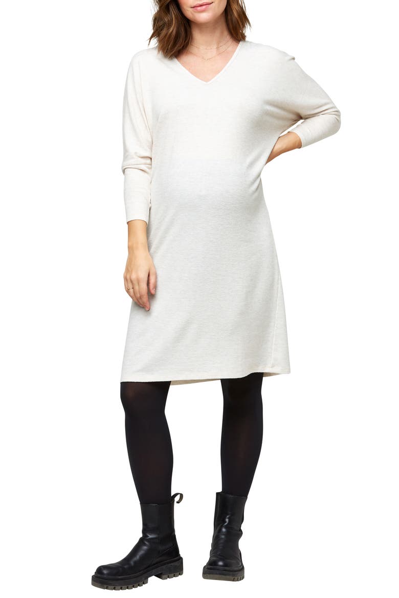 Quinn Maternity Dress, Main, color, OATMEAL HACCI