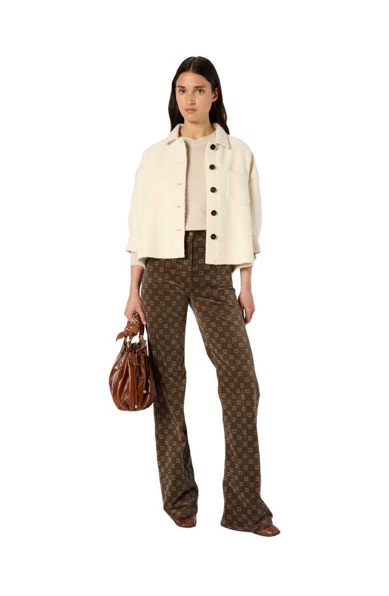 GERARD DAREL Ninon Cropped Plain Tweed Jacket, Alternate, color, Ecru