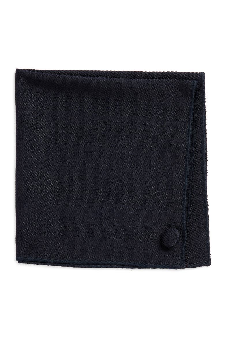 Textured Wool Pocket Square, Main, color, NAVY