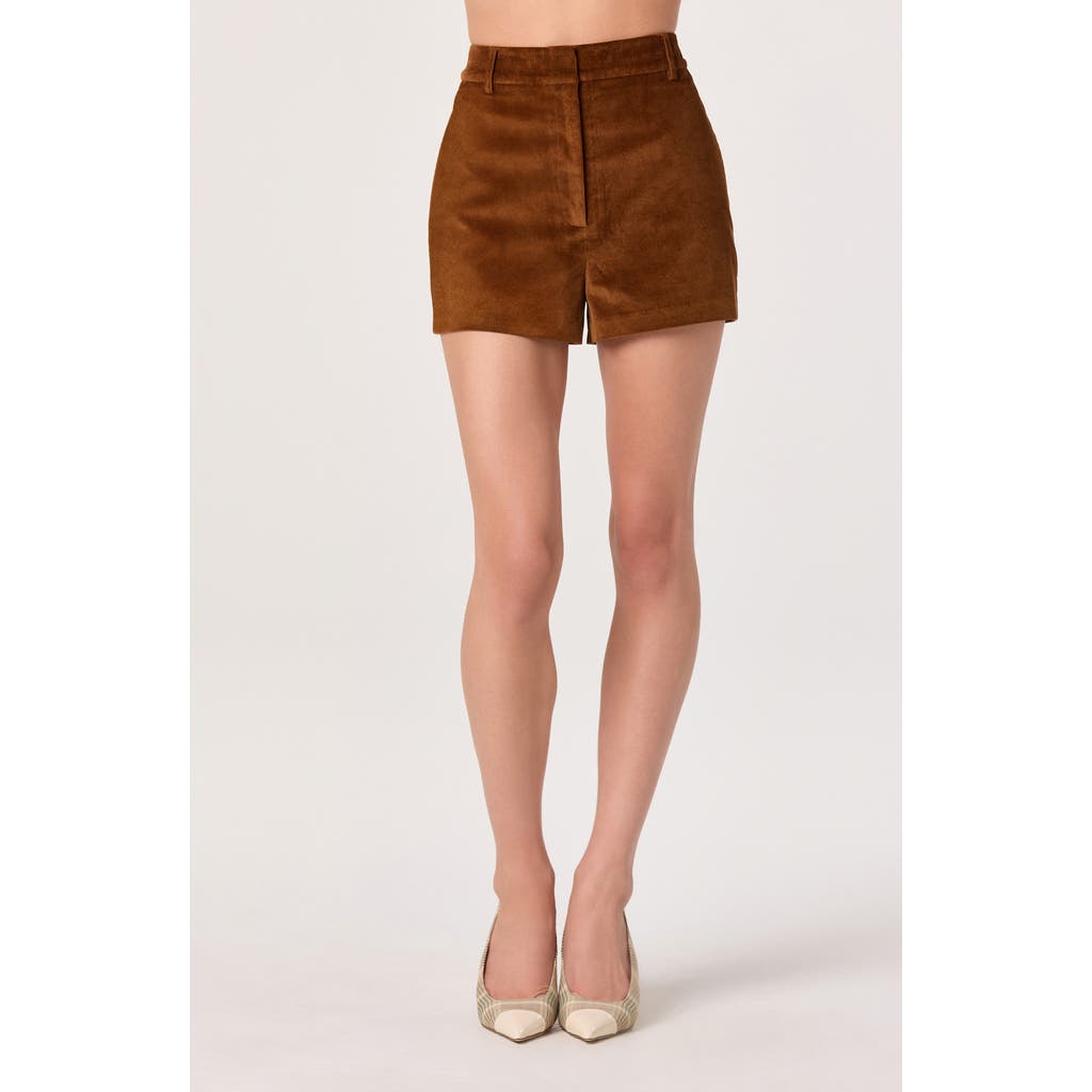 Astr The Label High Waist Corduroy Shorts In Brown