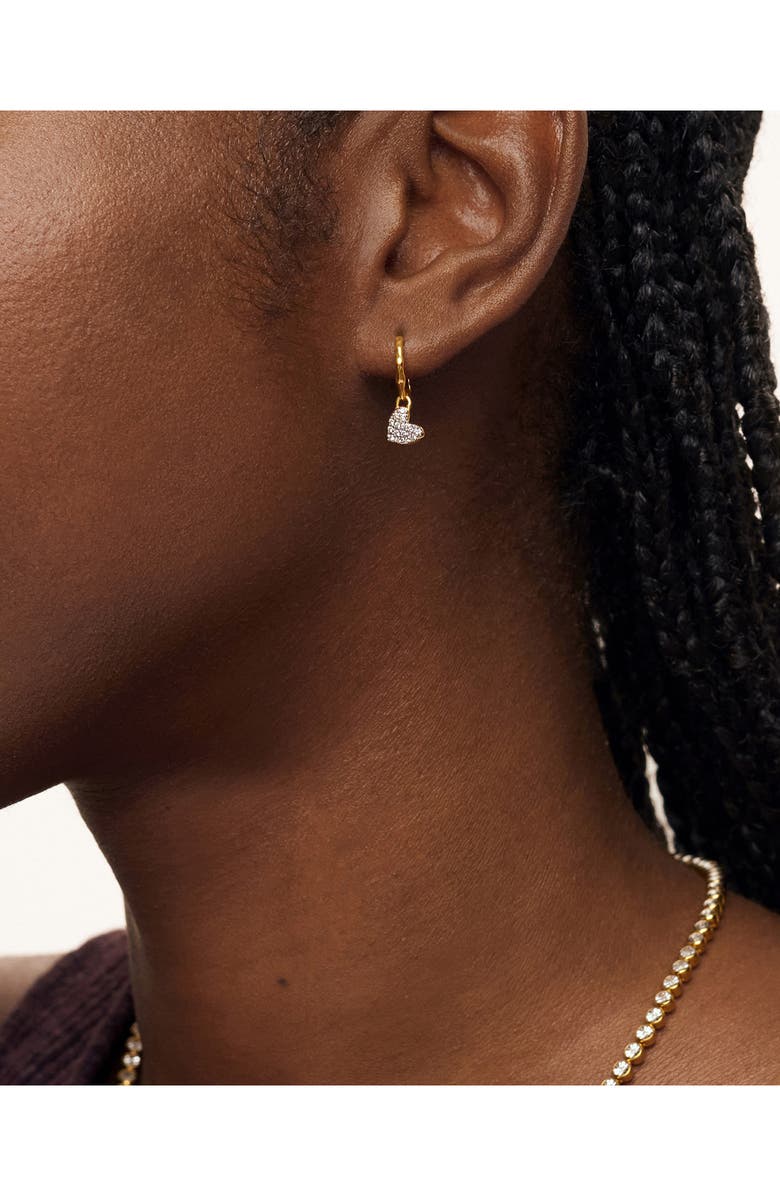 Monica Vinader Lab-Created Diamond Heart Huggie Hoop Earrings, Alternate, color, 18K Gold Vermeil